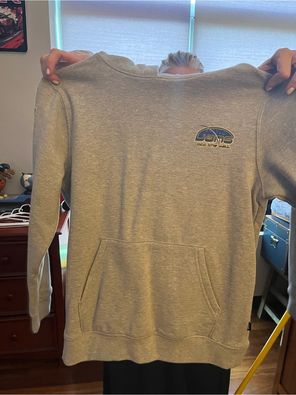 Vans Heather Gray Crewneck Hoodie with Chest Logo